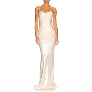 NWT Shona Joy La Lune Lace Back Maxi Dress in Cream